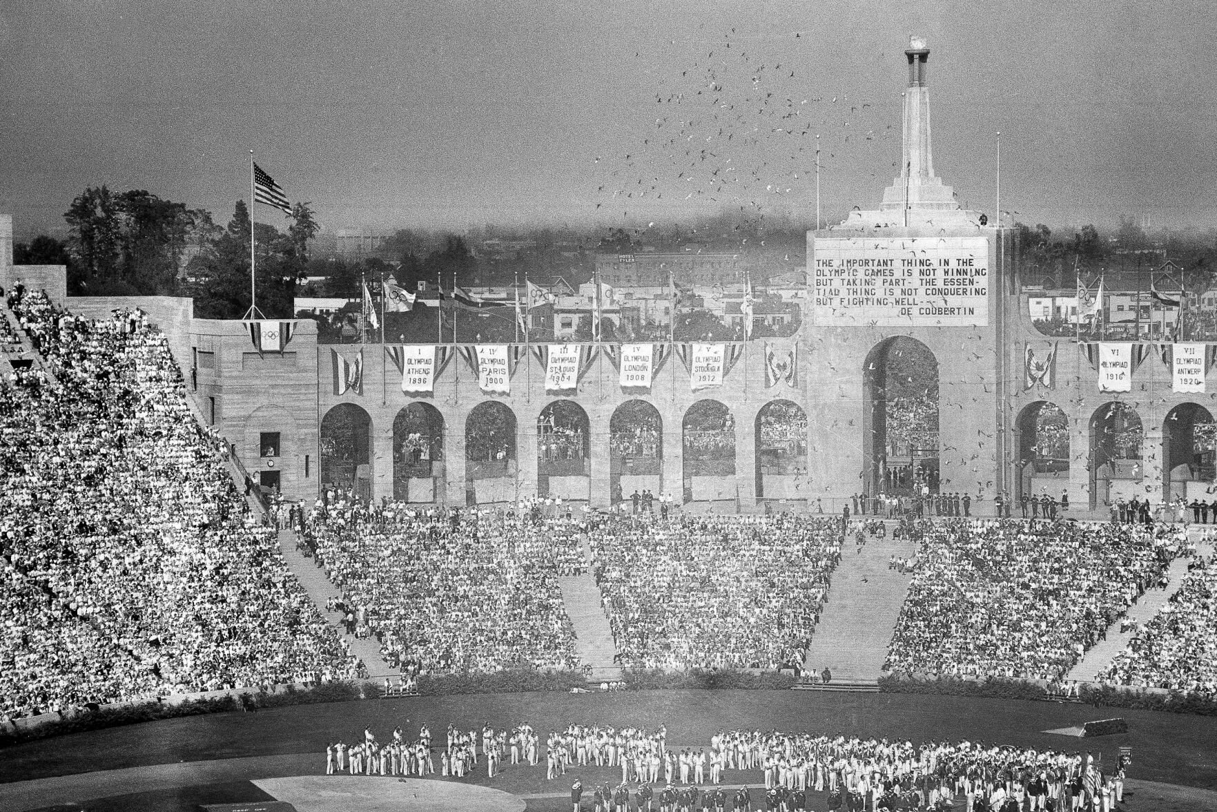 1932: The 10th modern Olympic Games open in Los Angeles